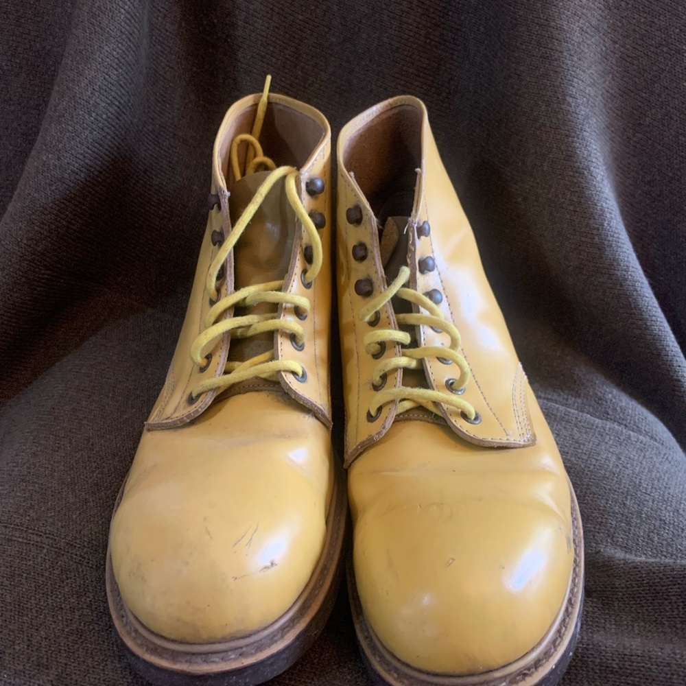 Yellow Leather Vintage Boots